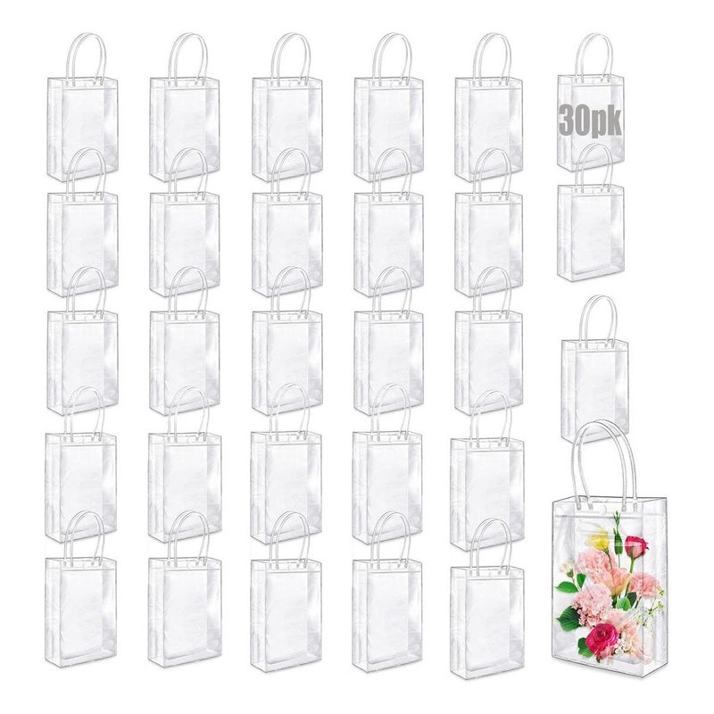 GENERICO - 30 Bolsas de Regalo Transparentes Reutilizables con Asa