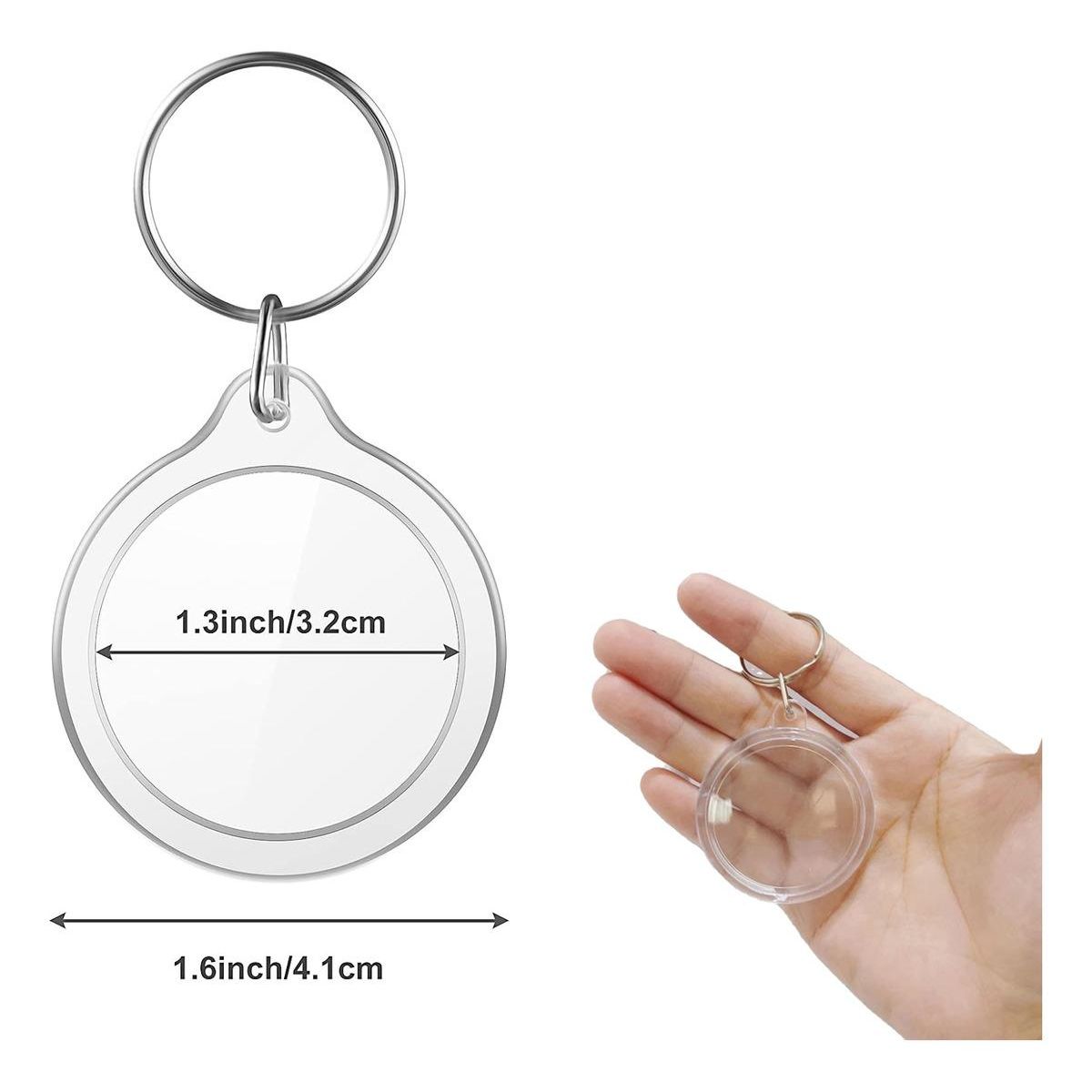 GENERICO - Pack de 100 Llaveros Acrílicos Portafotos Personalizables