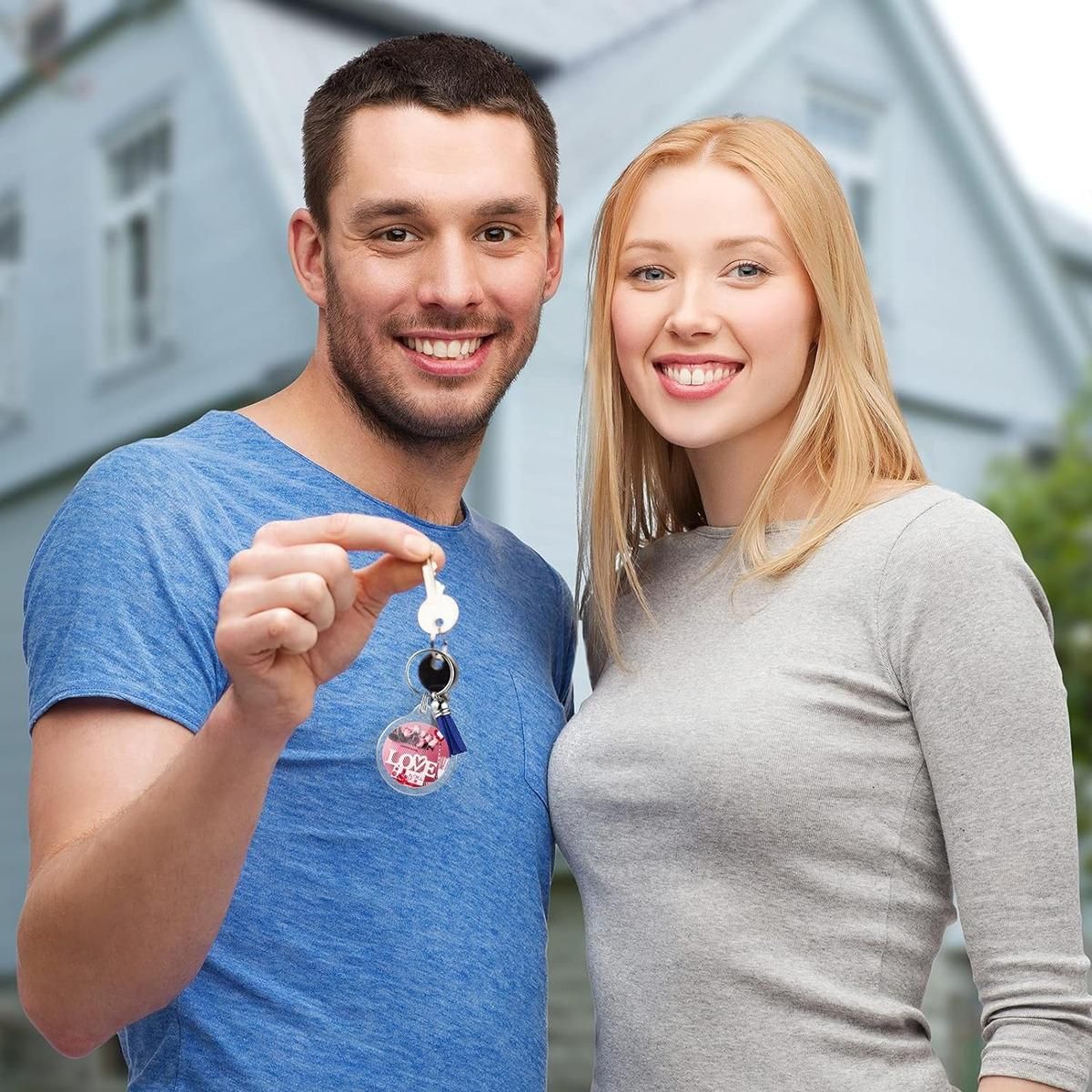 GENERICO - Pack de 100 Llaveros Acrílicos Portafotos Personalizables