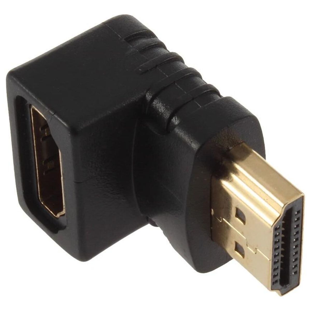 GENERICO - Pack de 2 Adaptadores HDMI Macho y Hembra con Ángulo Recto