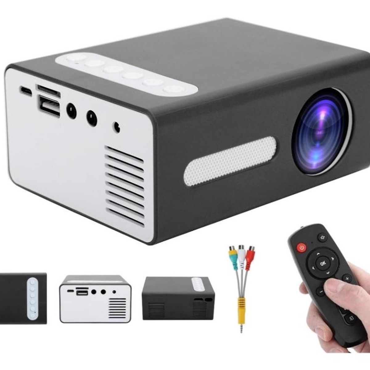 GENERICO - Proyector Mini Portátil Full HD con Conexiones Múltiples