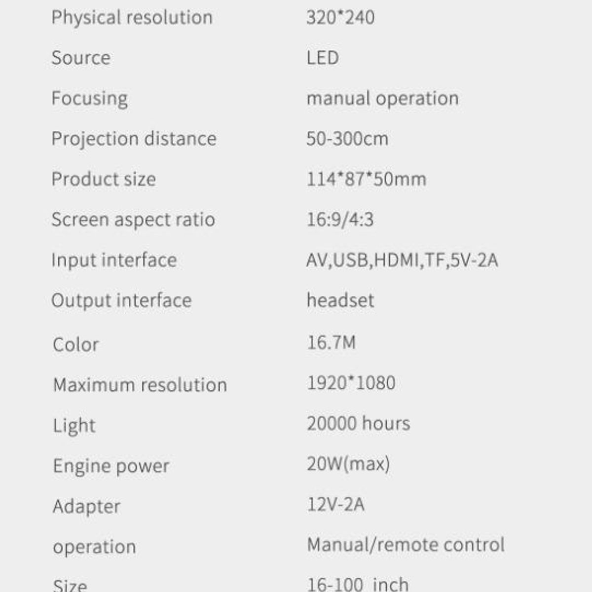 GENERICO - Proyector Mini Portátil Full HD con Conexiones Múltiples
