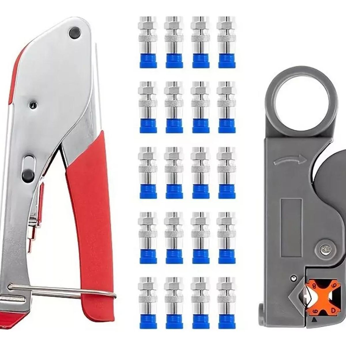 GENERICO - Kit Completo de Herramientas para Redes Crimpeadora y Pelacables