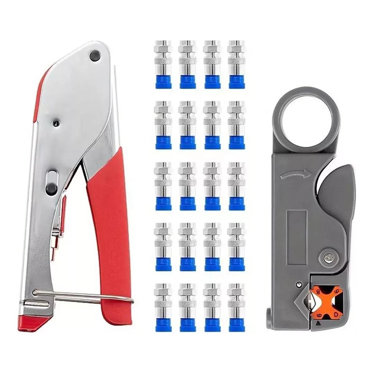 GENERICO - Kit Completo de Herramientas para Redes Crimpeadora y Pelacables