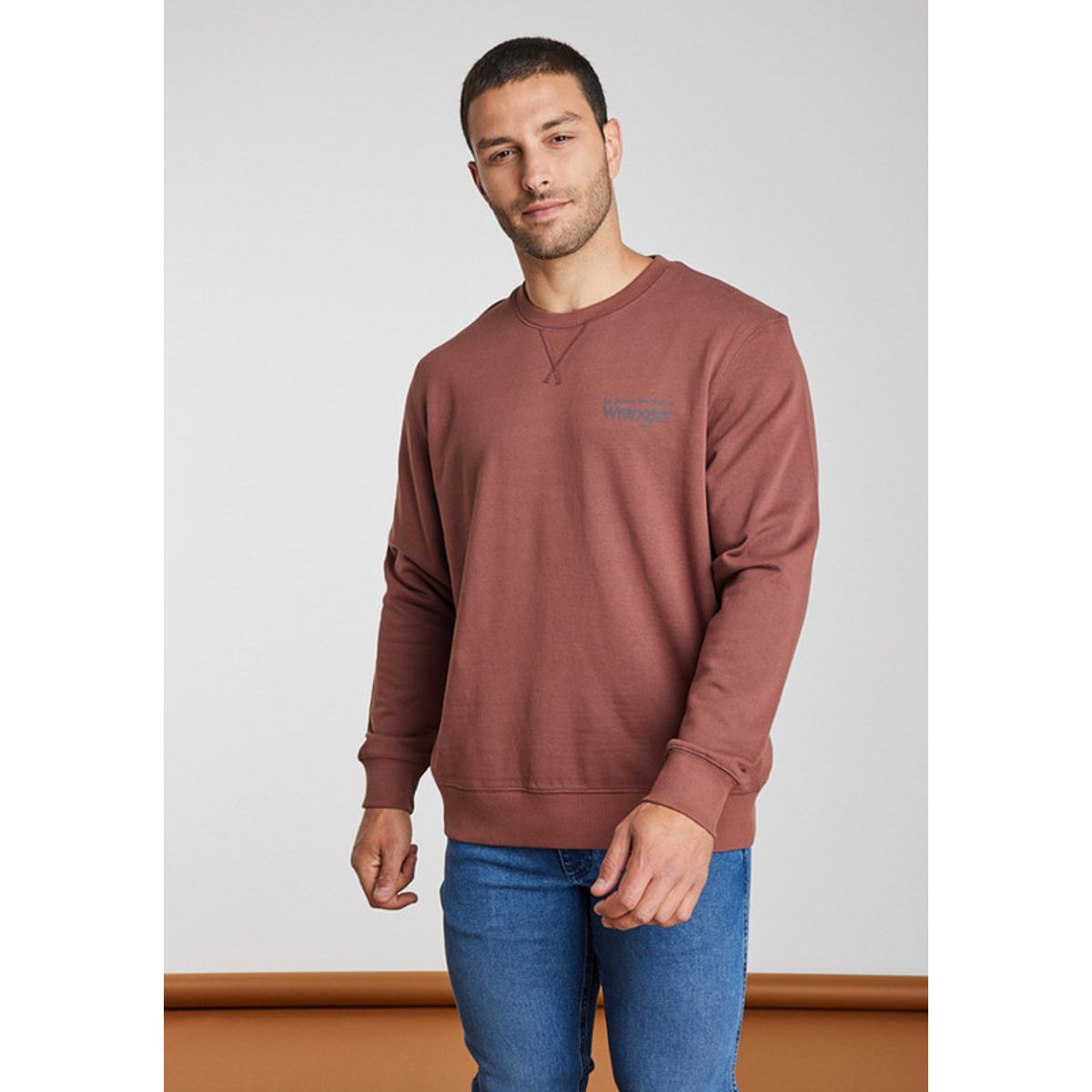 WRANGLER - Poleron Hombre Graphic Sweatshirt Brown Root