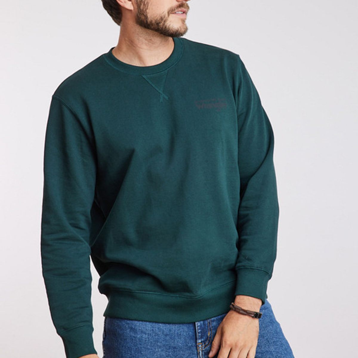 WRANGLER - Poleron Hombre Graphic Sweatshirt Scarab Green