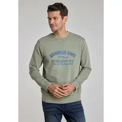 WRANGLER - Poleron Hombre Graphic Acid Sweatshirt Green Dusty