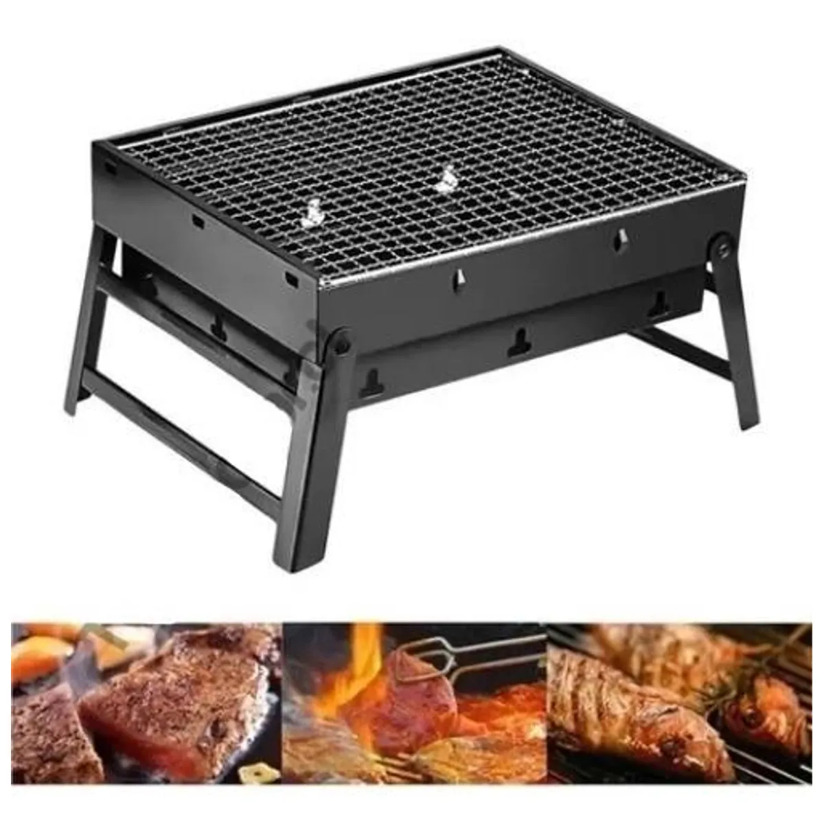 GENERICO - Parrilla Portátil Plegable de Acero Inoxidable para Asados