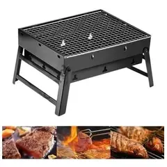 GENERICO - Parrilla Portátil Plegable de Acero Inoxidable para Asados