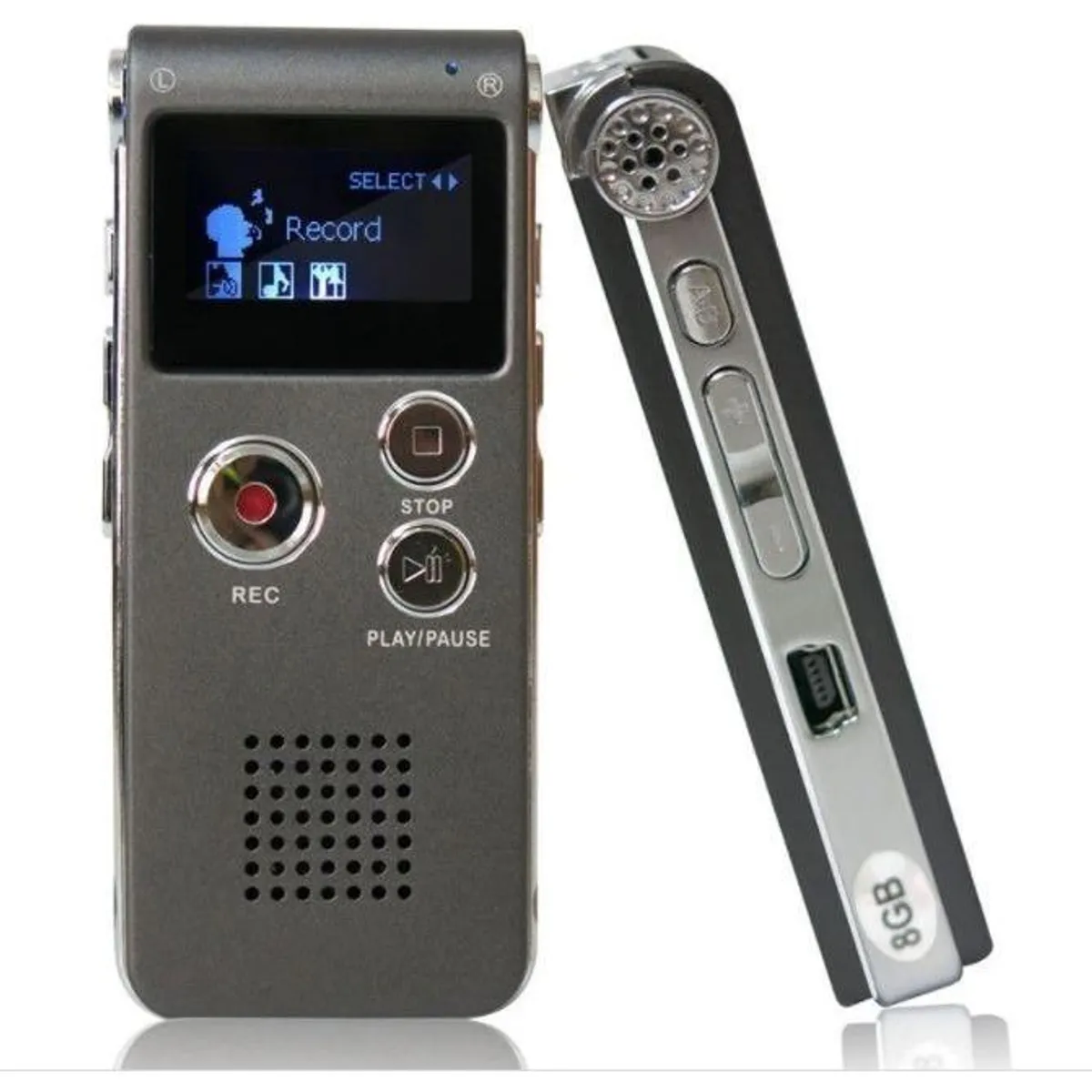 GENERICO - Grabadora Digital de Voz 8GB con Micrófono Integrado