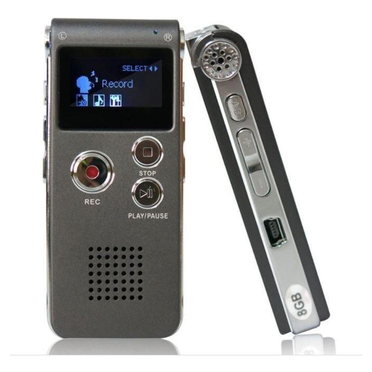 GENERICO - Grabadora Digital de Voz 8GB con Micrófono Integrado