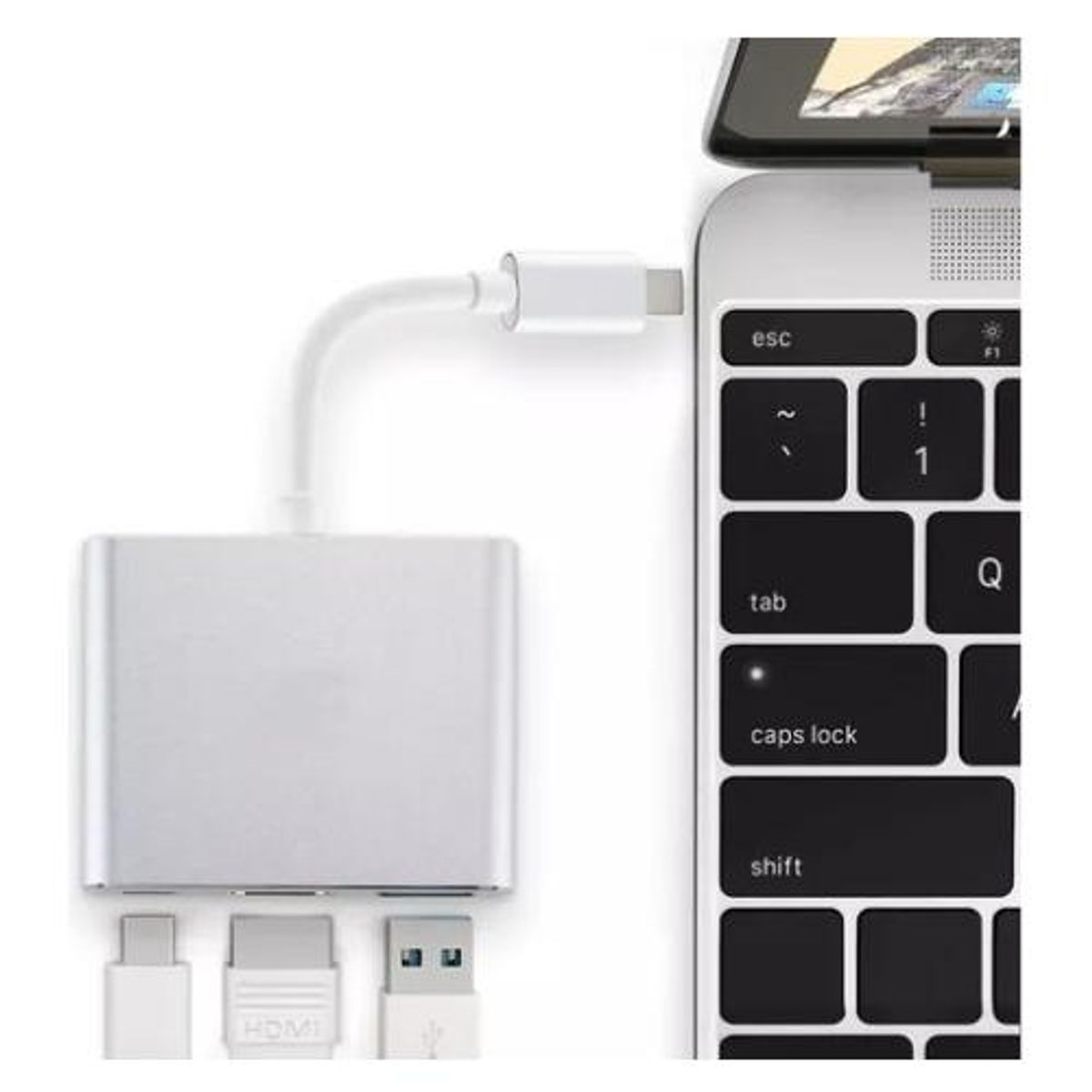 GENERICO - Adaptador USB-C a HDMI 3 en 1 para MacBook ProAir