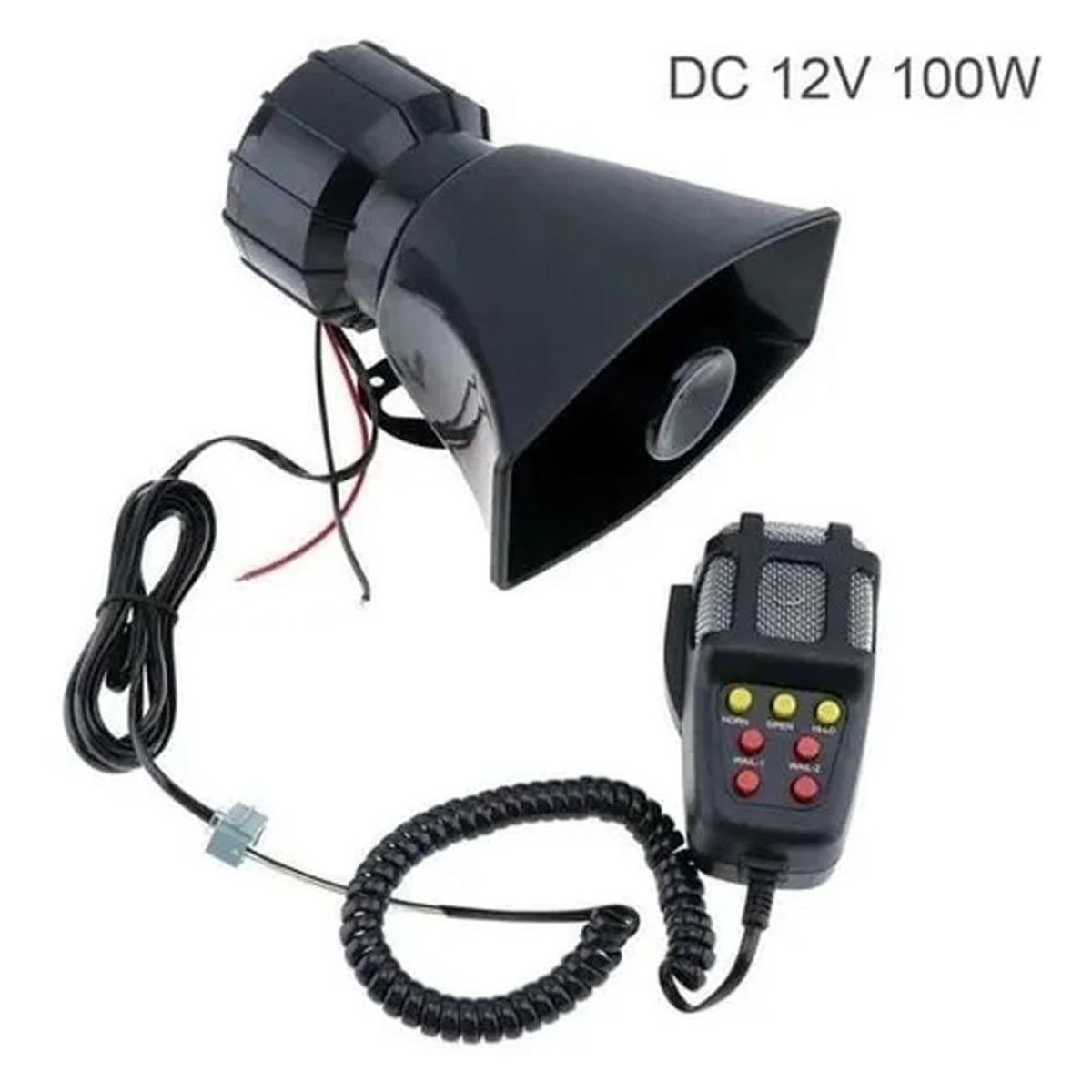 GENERICO - Megáfono de Emergencia con Micrófono y 7 Sonidos 100W