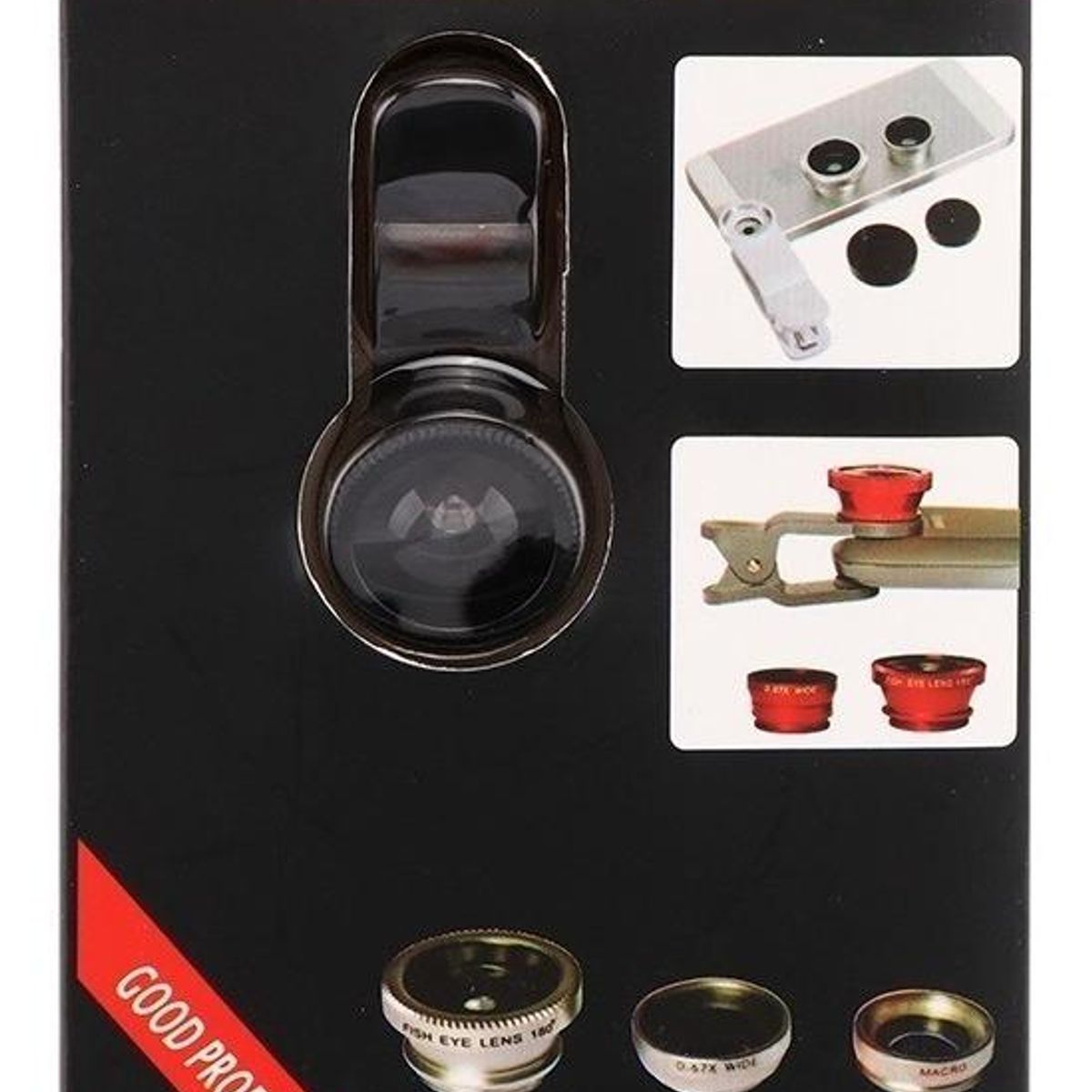GENERICO - Lente Ojo de Pez 3 en 1 para Celulares con Pinza Universal