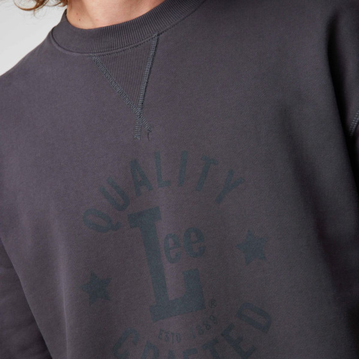 LEE - Poleron Hombre  Ls Crew Sws Print Fade Black