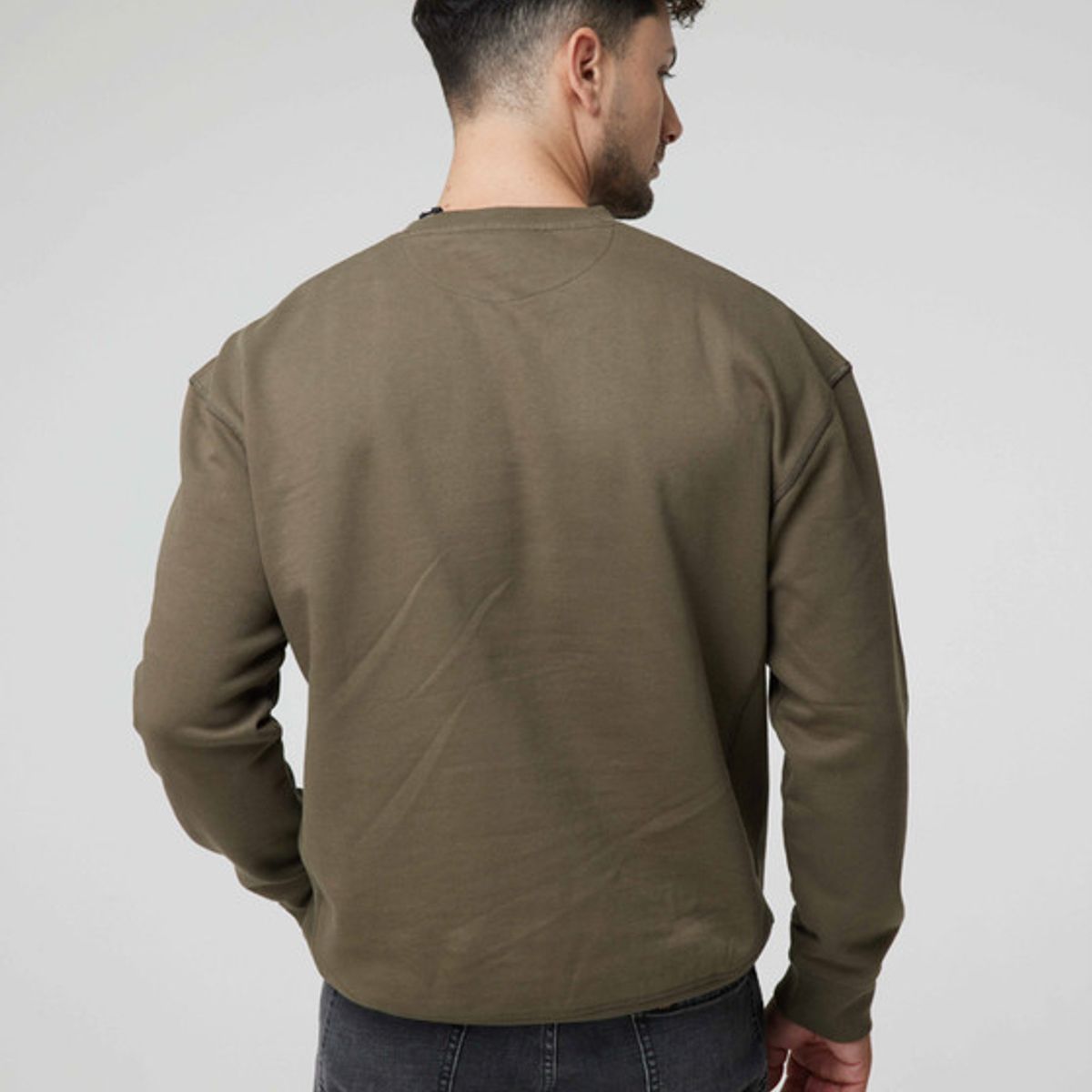 LEE - Poleron Hombre  Ls Crew Sws Print Militar Green