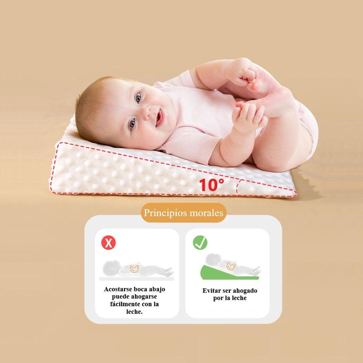 GENERICO - Cojín Almohada Antireflujo Triangular para Bebés