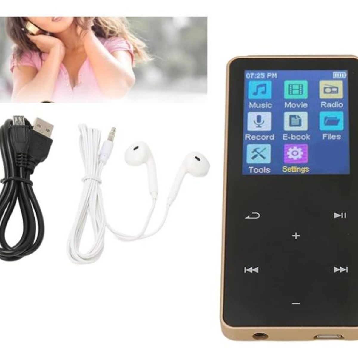 GENERICO - Reproductor MP3 MP4 Bluetooth 8GB Pantalla Táctil