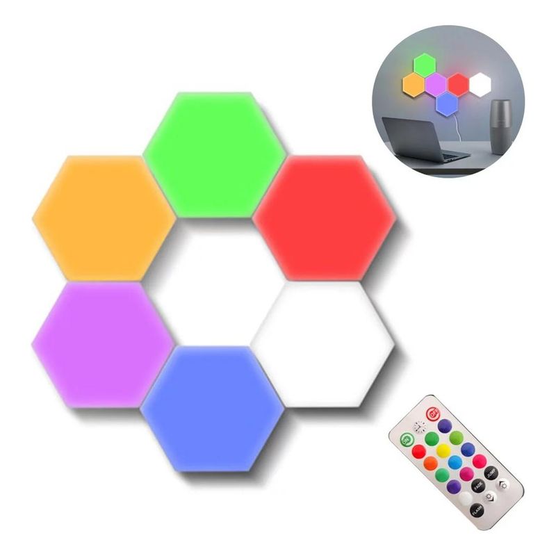 GENERICO - Luz Gamer Hexagonal Control App - Iluminación Modular DIY