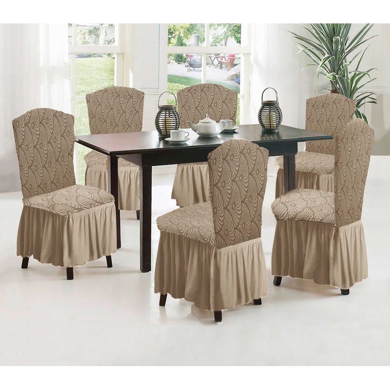 GENERICO - Cubre silla de comedor estilo turco 6 unidades
