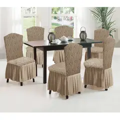 GENERICO - Cubre silla de comedor estilo turco 6 unidades
