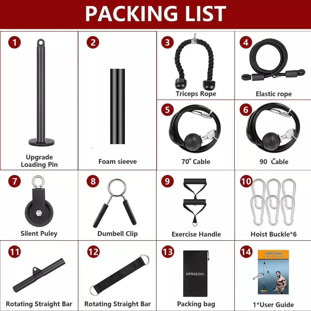 GENERICO - Polea Elevadora de Cuerda para Entrenamiento en Casa