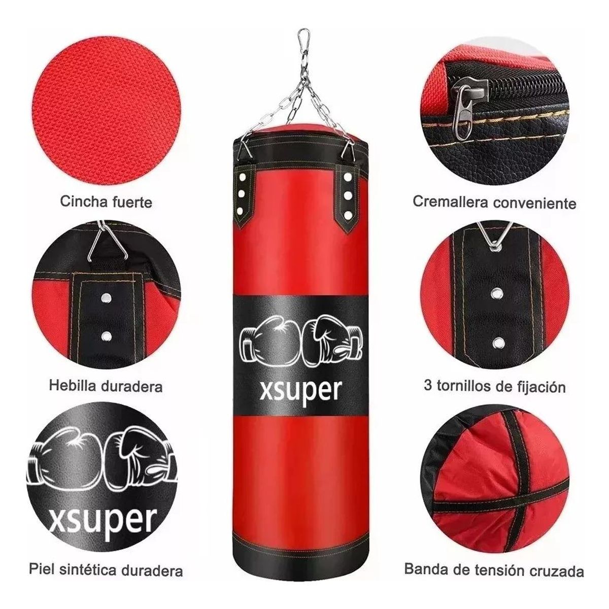 GENERICO - Kit Completo de Boxeo Saco de Arena y Guantes