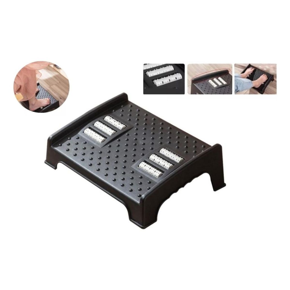 GENERICO - Reposapiés Ergonomico Ajustable con Masaje 6 Niveles