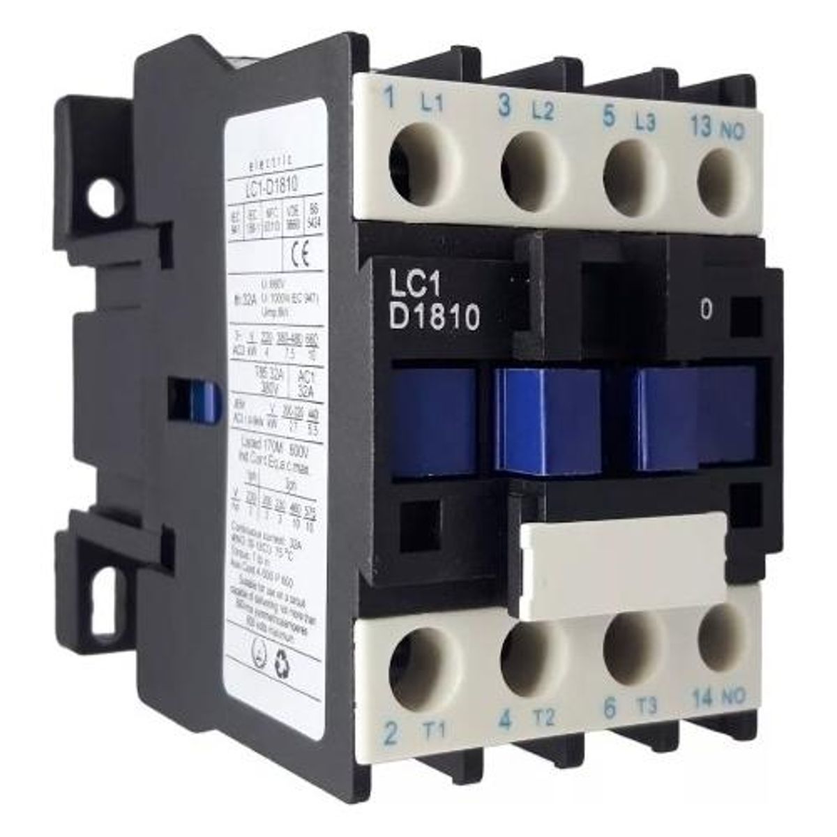 GENERICO - Contactor Trifásico 18A con Bobina de 220V y Contacto Auxiliar