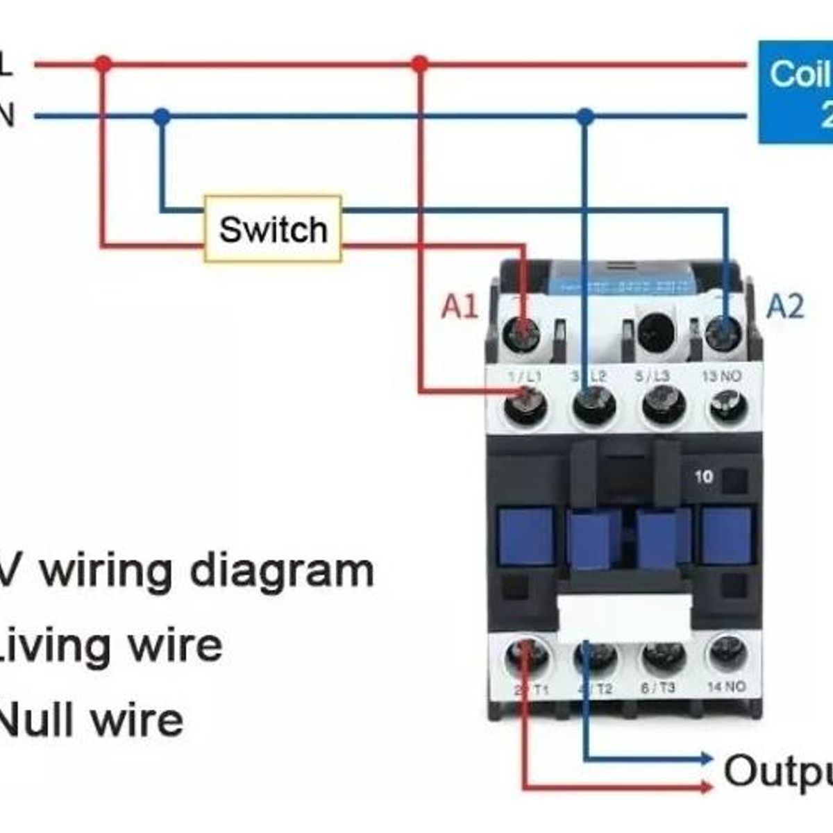 GENERICO - Contactor Trifásico 18A con Bobina de 220V y Contacto Auxiliar