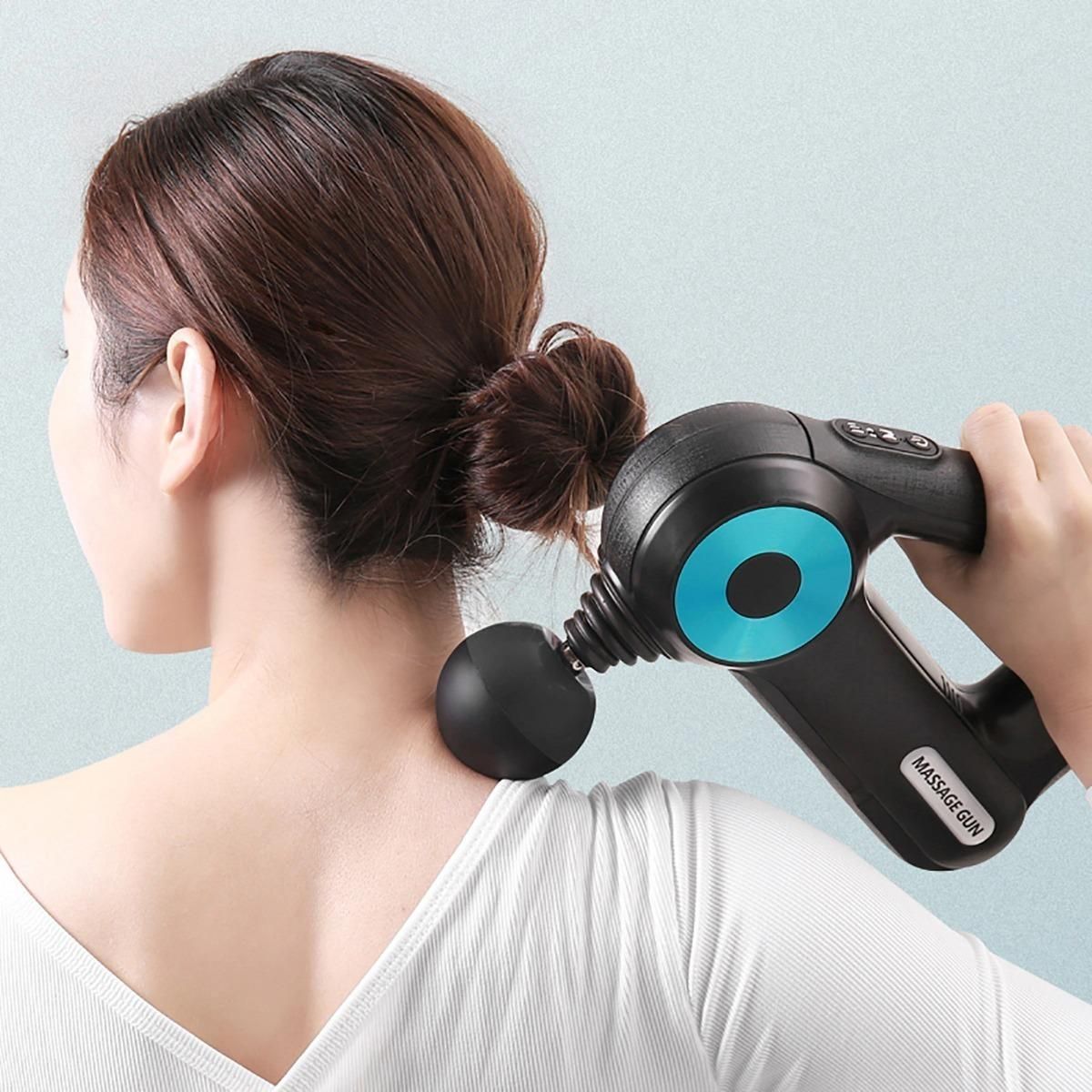 GENERICO - Pistola de Masaje Profesional con 12 Accesorios Recargable