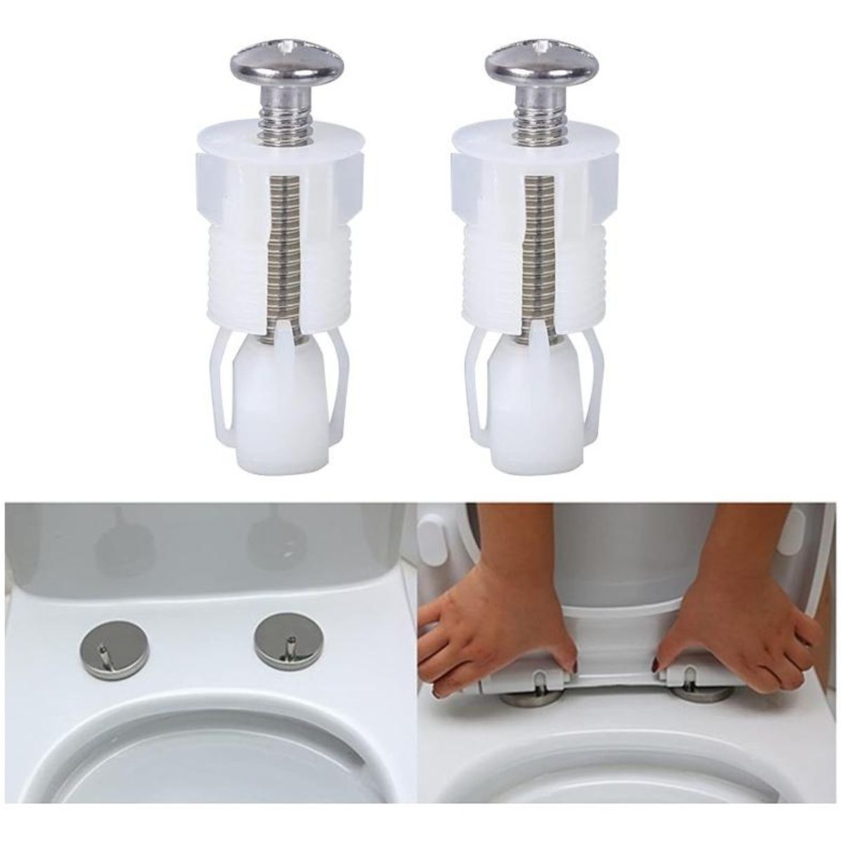 GENERICO - Par de Tornillos de Acero Inoxidable para Asiento de Inodoro
