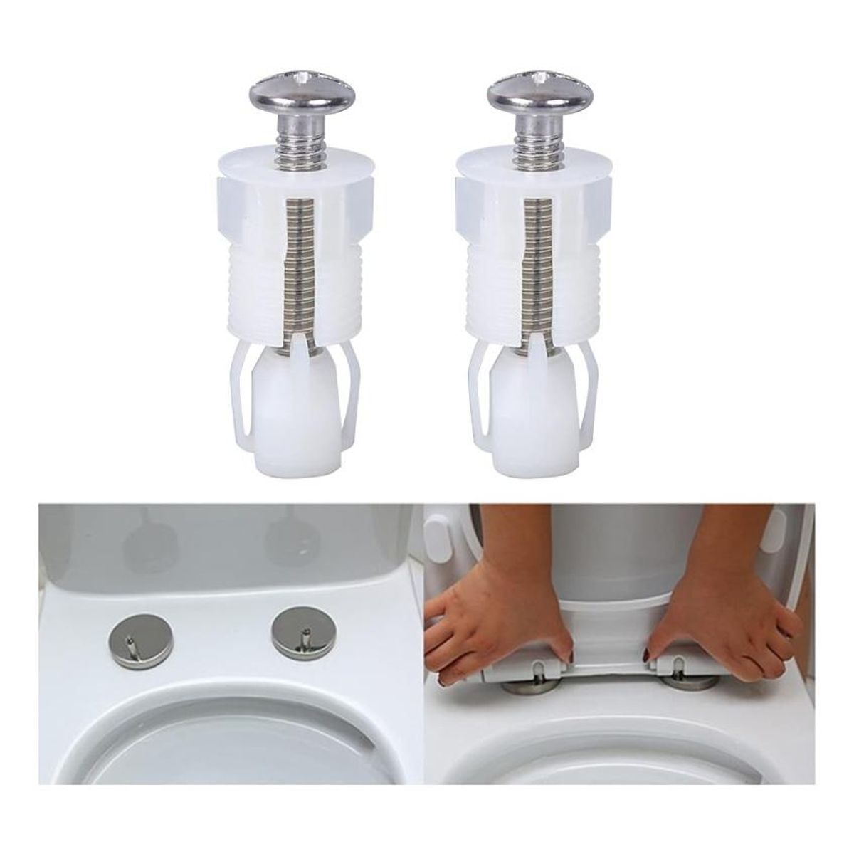 GENERICO - Par de Tornillos de Acero Inoxidable para Asiento de Inodoro