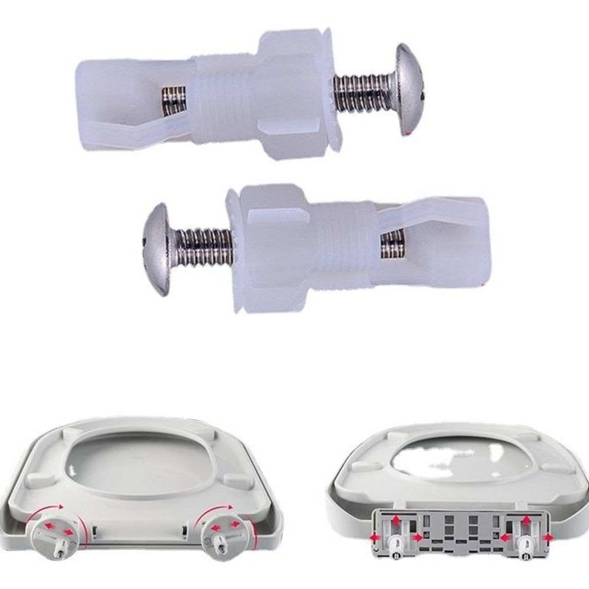 GENERICO - Par de Tornillos de Acero Inoxidable para Asiento de Inodoro