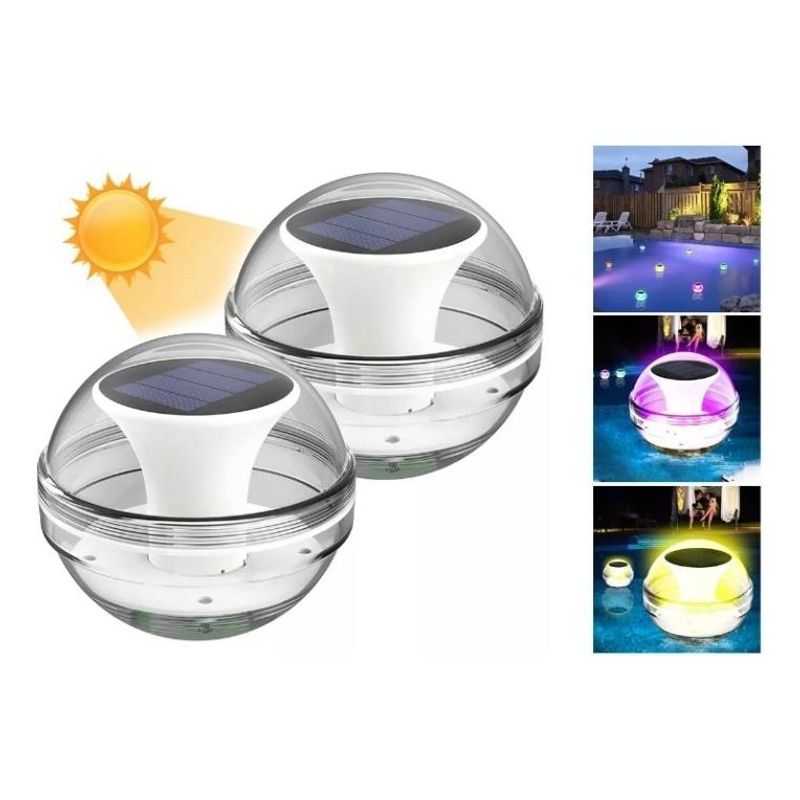 GENERICO - Luces Solares Flotantes RGB para Piscinas y Jardines.