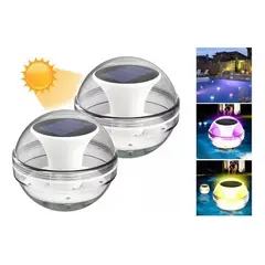 GENERICO - Luces Solares Flotantes RGB para Piscinas y Jardines.
