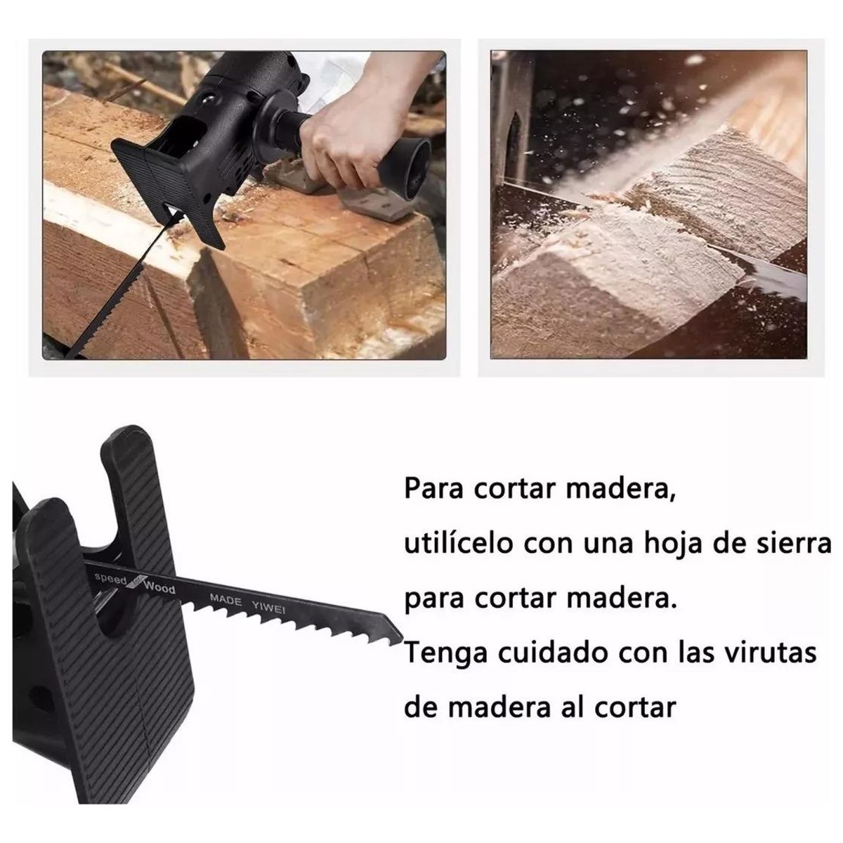 GENERICO - Adaptador de Motosierra para Taladro Eléctrico con 3 Hojas