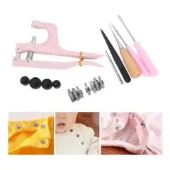 GENERICO - Remachadora de Botones con Molde y Herramientas de Fijación.