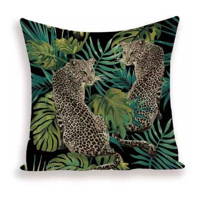 GENERICO - Funda de Cojín Decorativa Estilo Leopardo 45x45 cm