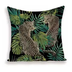 GENERICO - Funda de Cojín Decorativa Estilo Leopardo 45x45 cm