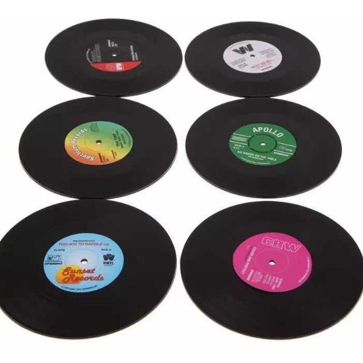 GENERICO - Pack de 12 Posavasos Vintage Estilo Vinilo