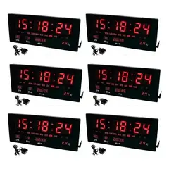 GENERICO - Pack de 6 Relojes LED Digitales con Función de Temperatura