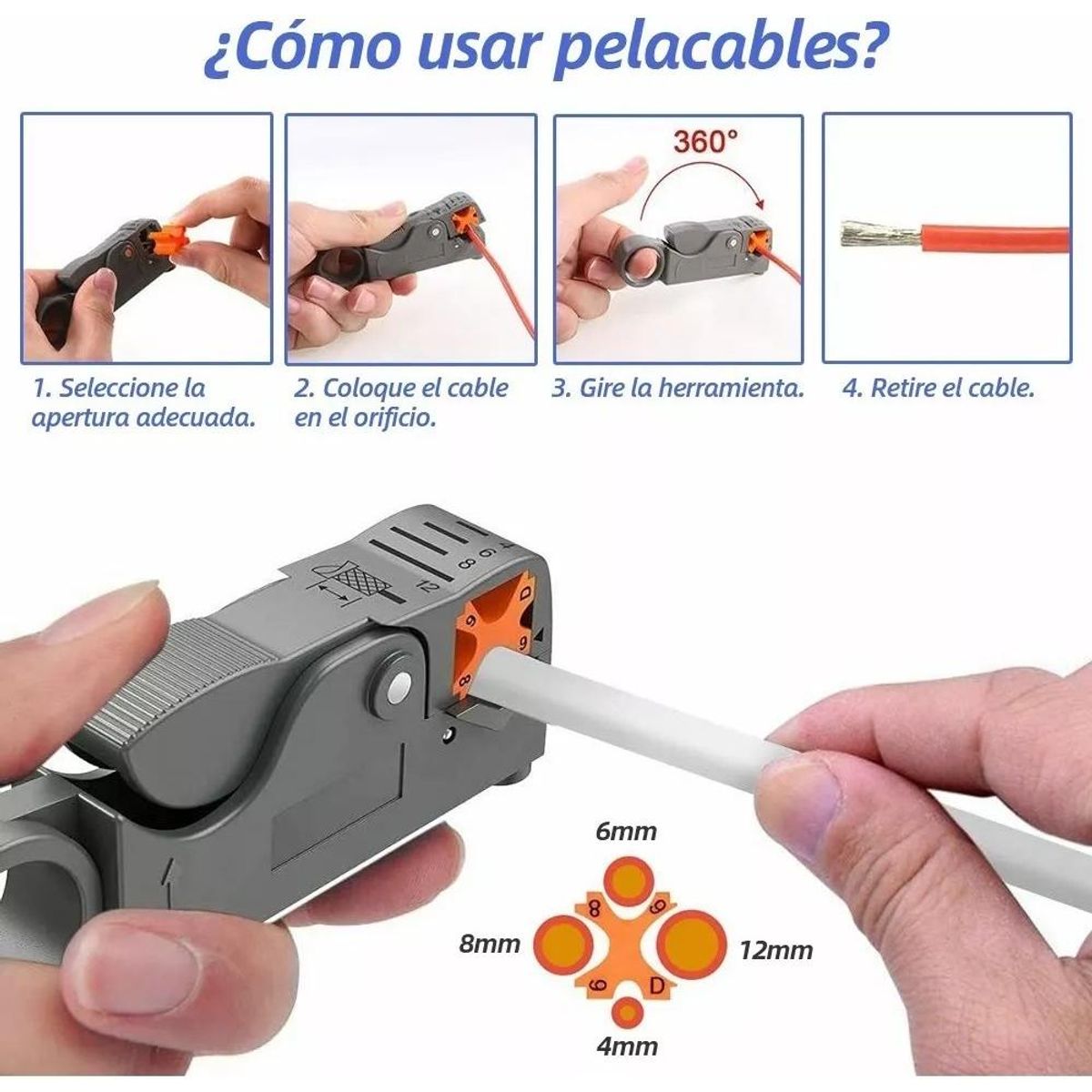 GENERICO - Pinza Pelacables para Cables Coaxiales RG6RG59