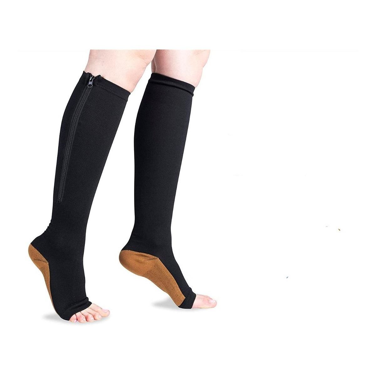 GENERICO - Medias de Compresión con Cierre para Varices y Circulación - 2 Pares