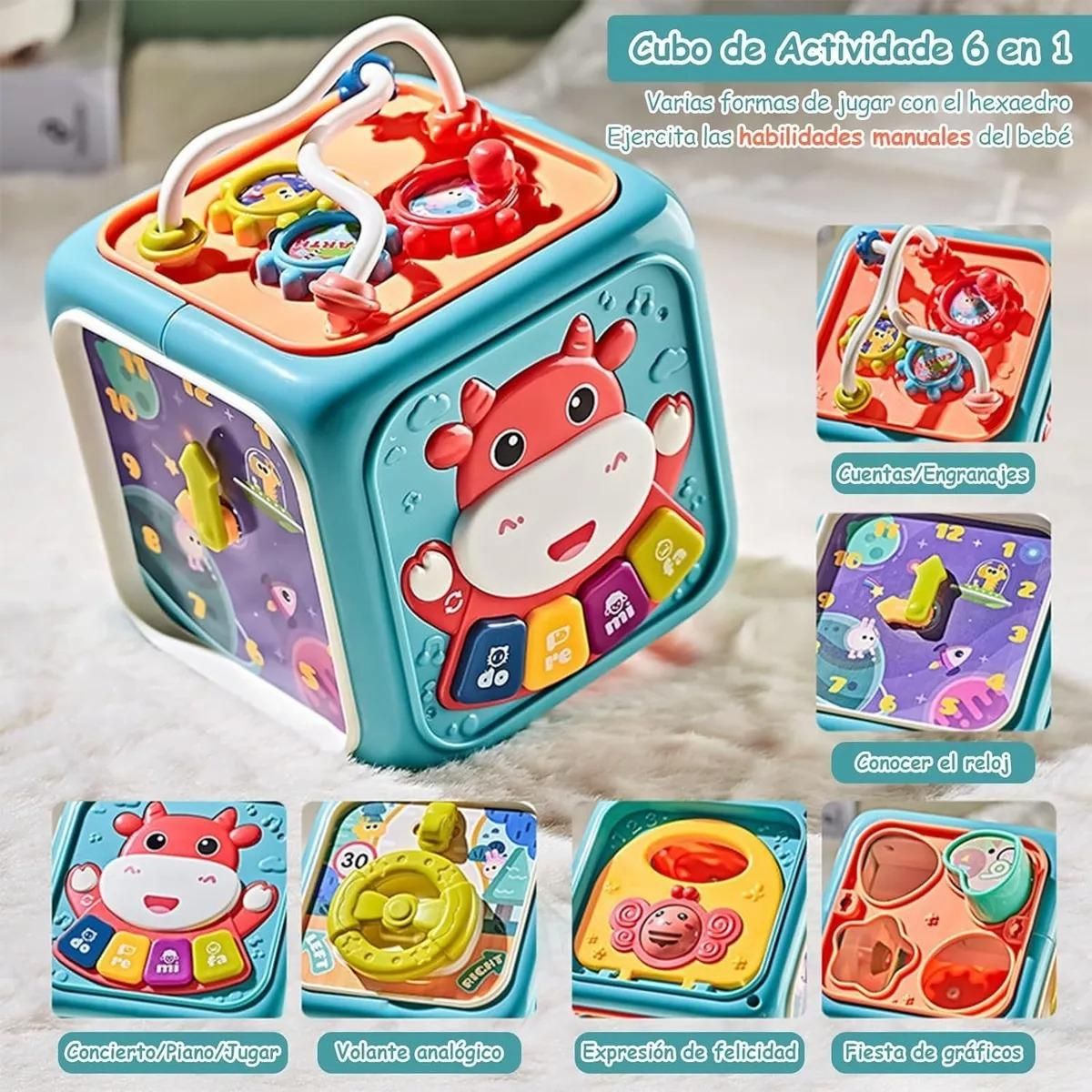 GENERICO - Cubo Didáctico Montessori 6 en 1 para Bebés