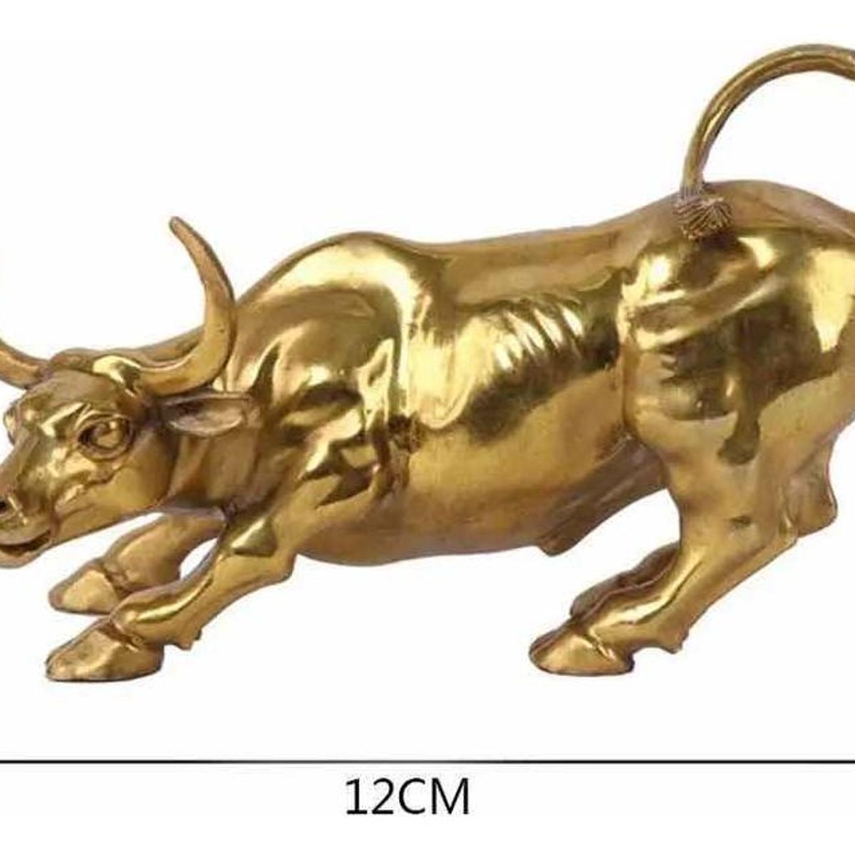 GENERICO - Estatuilla de Toro Metálico Dorado para Oficina