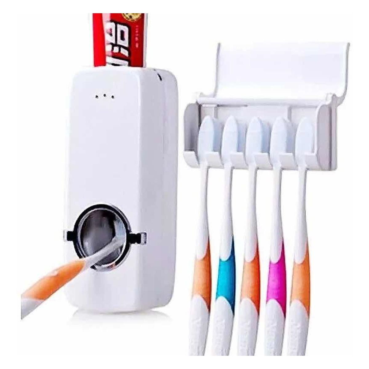 GENERICO - Dispensador de Pasta de Dientes y Porta Cepillos para Baño