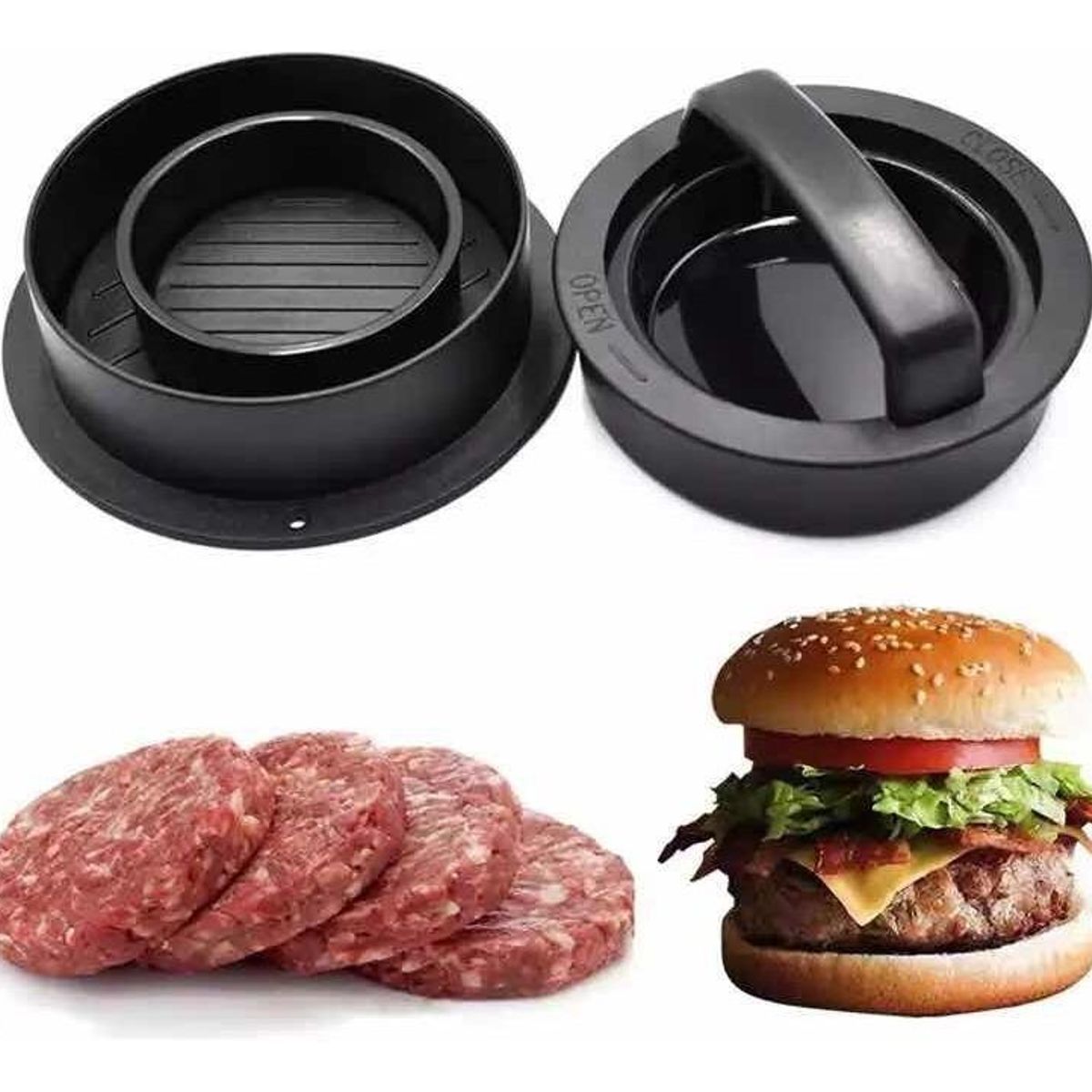 GENERICO - Prensa para Hamburguesas Antiadherente de Fácil Uso