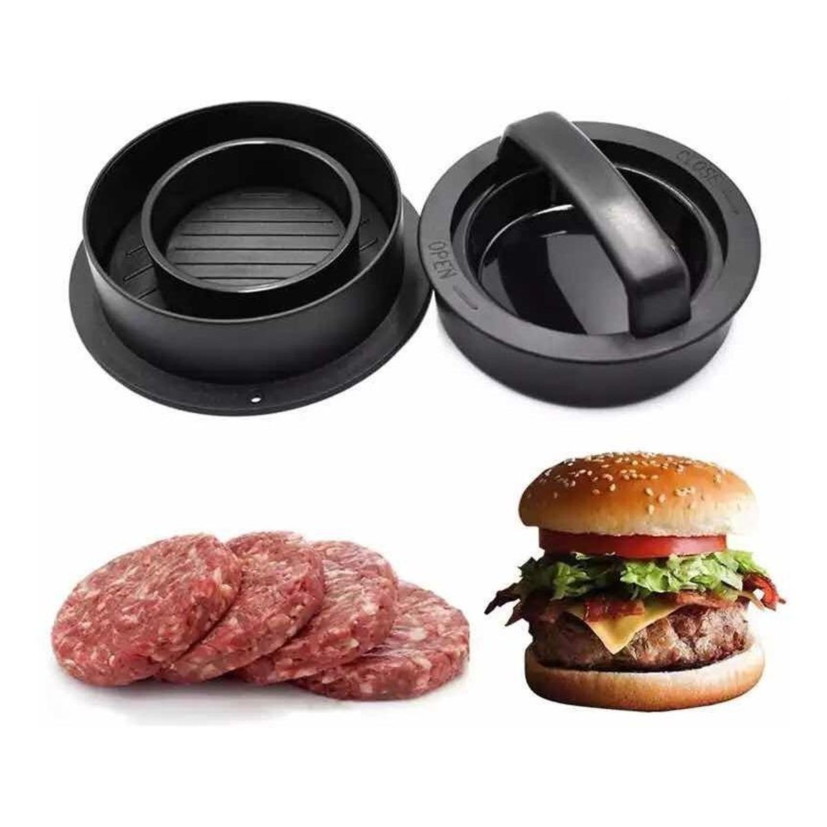 GENERICO - Prensa para Hamburguesas Antiadherente de Fácil Uso