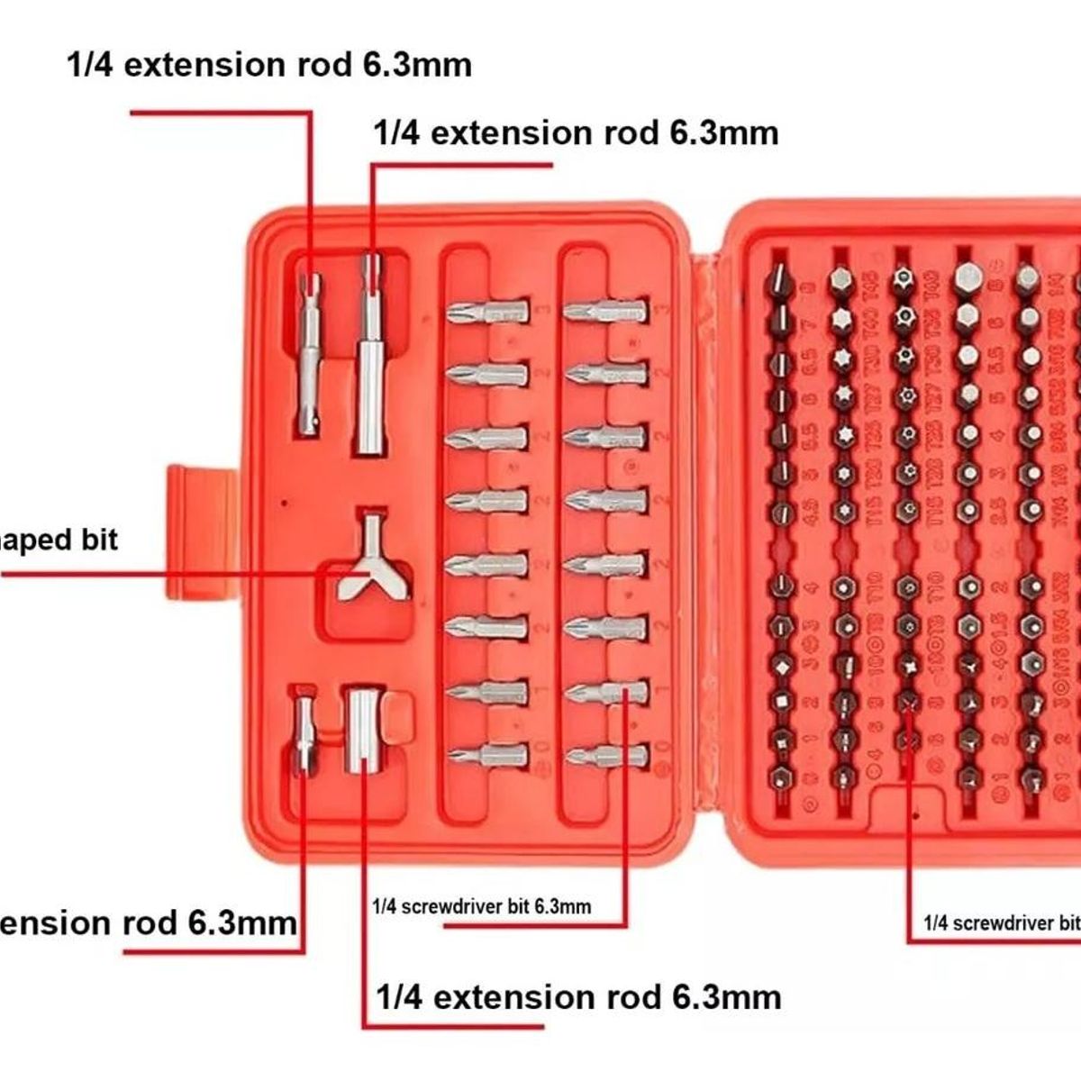 GENERICO - Juego de 100 Puntas de Destornillador de Seguridad